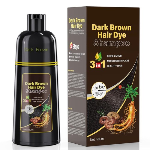 Dark brown hair dye shampoo - dark,