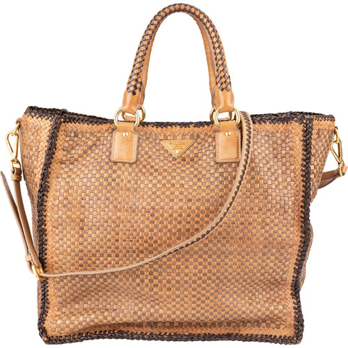Prada brown tones madras - madras, woven